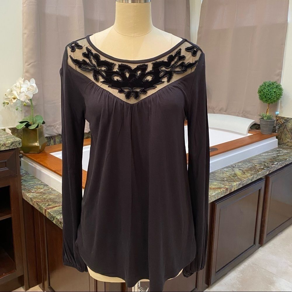 NWT Lace Detail Flowy Blouse